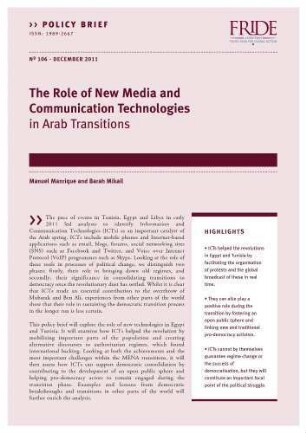 The role of new media and communication technologies in Arab transitions