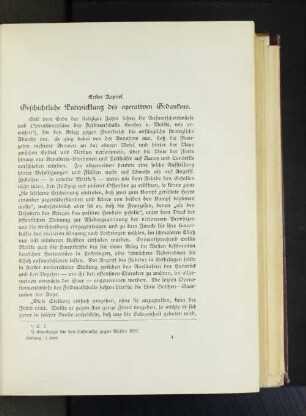Erstes Kapitel. Geschichtliche Entwicklung des operativen Gedankens.