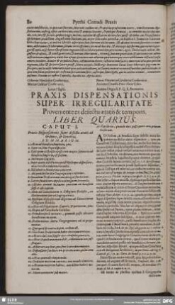 Praxis Dispensationis Super Irregularitate Proveniente ex defectu aetatis & temporis. Liber Quartus