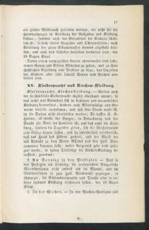XV. Kleiderpracht und Kirchen-Kleidung