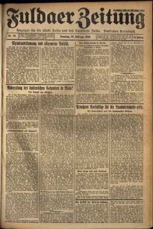 Erste Ausgabe vom Sonntag, den 26. Februar 1928.