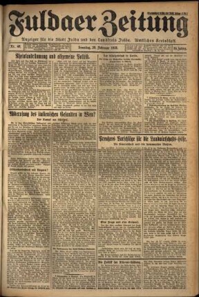 Erste Ausgabe vom Sonntag, den 26. Februar 1928.
