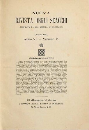 Nuova rivista degli scacchi : periodico mensile. 6. 1880 = Ser. 2