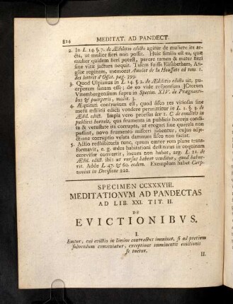 814-848, Ad Lib. XXI. Tit. II. De Evictionibus Et Duplae ...
