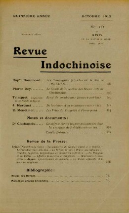 Octobre 1912. No. 10 et 166