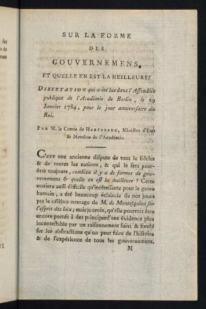 177-224, Sur la Forme des Gouvernemens.