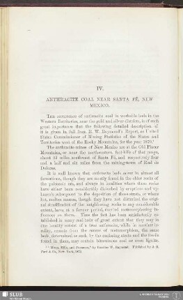 IV. Anthracite coal near Santa Fé, New Mexico