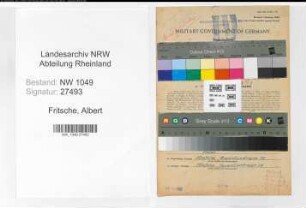 Entnazifizierung Albert Fritsche , geb. 27.11.1893 (Bahnsekretaer)