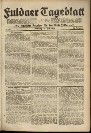 Ausgabe vom Dienstag, den 12. Juli 1921.