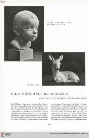 47: Eine Münchner Bildhauerin : Arbeiten von Eugenie Berner-Lange