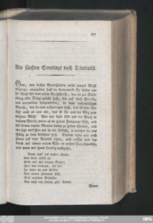 Am fünften Sonntage nach Trinitatis.