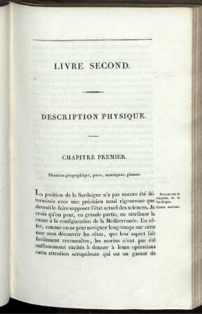Livre Second. Description Physique.