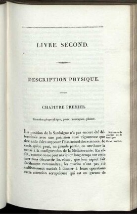 Livre Second. Description Physique.