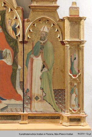 Thronender Heiliger Julian mit den Heiligen Antonius Abbas und Martin