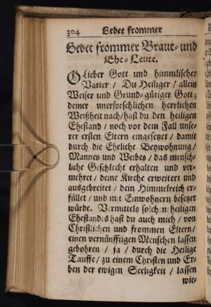 Gebet frommer Braut- und Ehe-Leute.