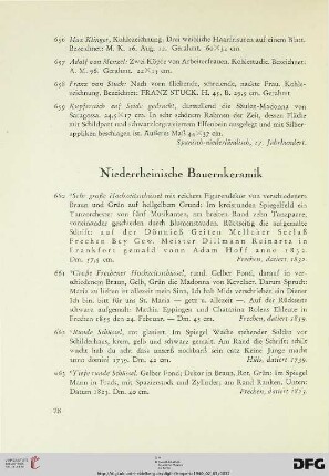 Niederrheinische Bauernkeramik (Nr. 660-673)