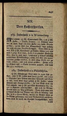 XIX. Von Fastenspeisen.