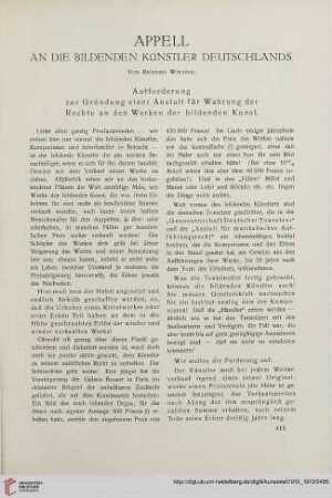 Appell an die bildenden Künstler Deutschlands