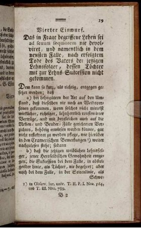Vierter Einwurf.