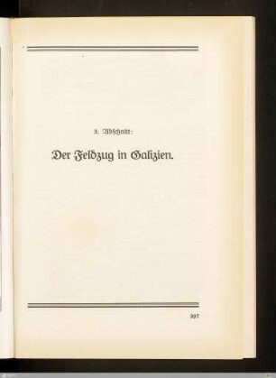 3. Abschnitt: Der Feldzug in Galizien