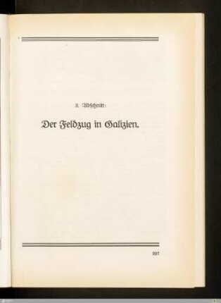 3. Abschnitt: Der Feldzug in Galizien