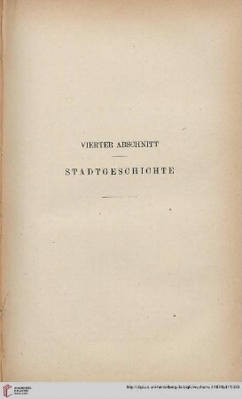 Vierter Abschnitt: Stadtgeschichte