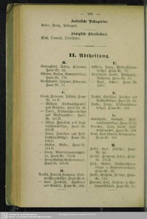 II. Einwohnerverzeichnis : II. Abtheilung