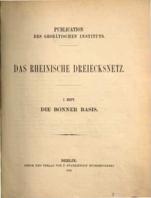 Das rheinische Dreiecksnetz, 1. Die Bonner Basis