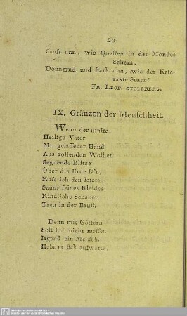 IX. Gränzen der Menschheit