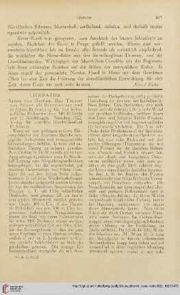 Literatur / Personalien / Ausstellungen / Forschungen / Öffentliche Kunstpflege / Denkmalpflege / Wettbewerb / Verschiedenes
