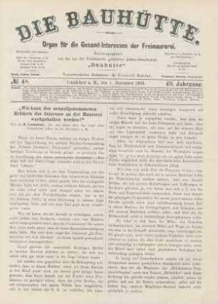 No. 48. Frankfurt a. M., den 1. Dezember 1906. 49. Jahrgang.