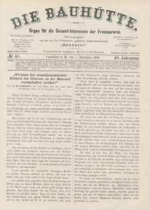 No. 48. Frankfurt a. M., den 1. Dezember 1906. 49. Jahrgang.