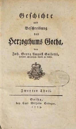 Geschichte und Beschreibung des Herzogthums Gotha, 2