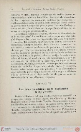 Capítulo VI. Las artes industriales en la civilización de las Cícladas