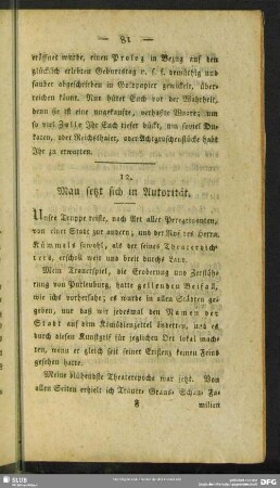 12. Man setzt sich in Autorität