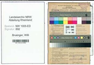 Entnazifizierung Willi Bruenger , geb. 16.06.1911 (Maurer)