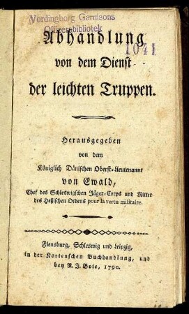 Abhandlung von dem Dienst der leichten Truppen