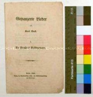 Flugschrift Gepanzerte Lieder von Karl Beck an die preußischen Abgeordneten