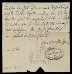 Brief von Dorothea Grimm an Johann Werner Henschel