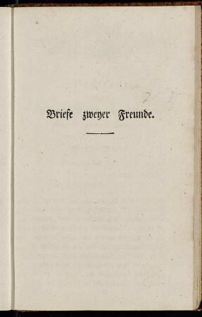 Brief zweyer Freunde.