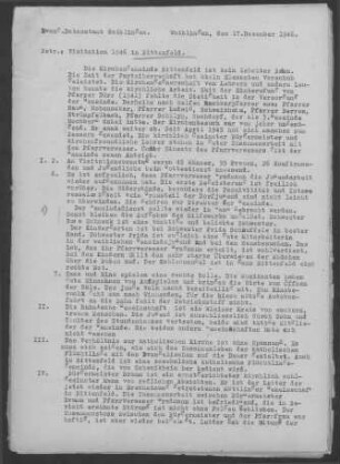 Bittenfeld: Visitationsbericht mit Pfarrbericht 1946
