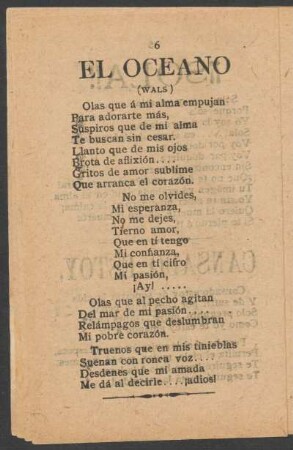 El Oceano. : (Wals)