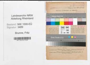 Entnazifizierung Fritz Brunne, geb. 03.01.1897 (Bergbauangest.)