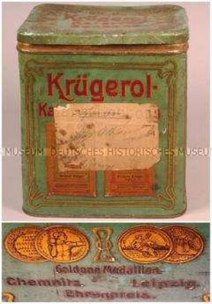 Vorrats-Blechdose für "Krügerol-Katarrh-Bonbons"
