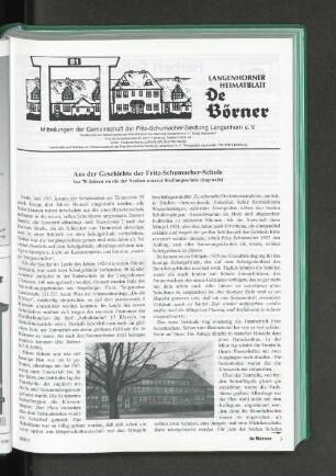 Aus der Geschichte der Fritz-Schumacher-Schule Vor 70 Jahren wurde der Neubau unserer Siedlungsschule eingeweiht