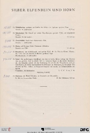 Silber, Elfenbein und Horn (Nr. 19-25)