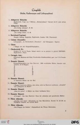 Graphik. Stiche, Radierungen und Lithographien (Nr. 1-62)