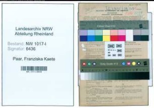 Entnazifizierung Franziska Kaete Paar , geb. 26.08.1912 (Studienassesorin)