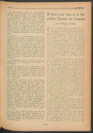 El duelo y las leyes, en la República Oriental del Uruguay