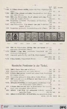 Russische Postämter in der Türkei (Nr. 1073-1081)